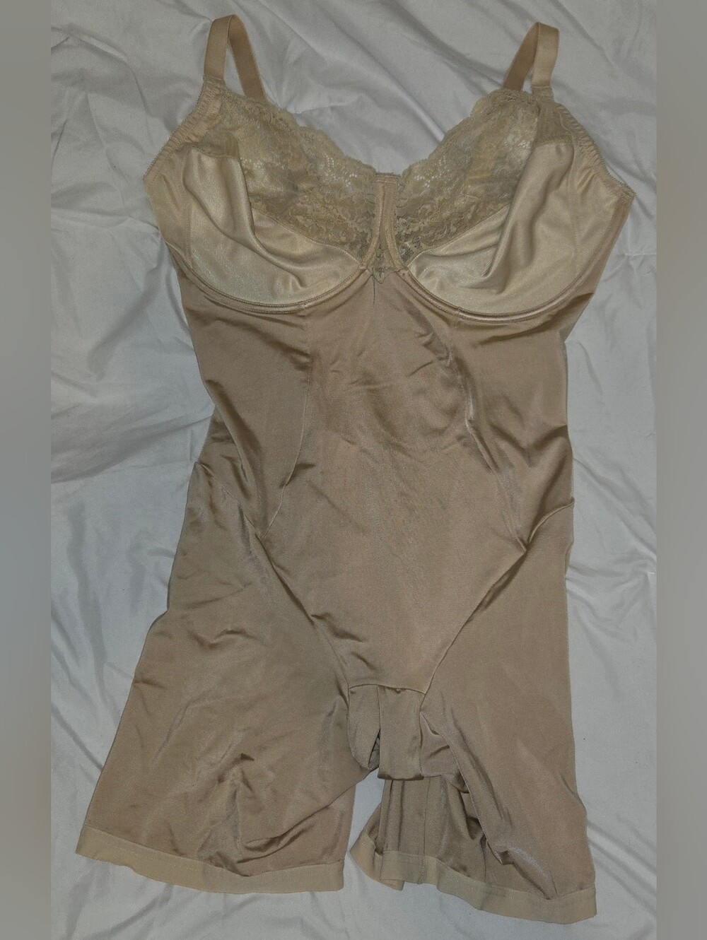 Maidenform Nude Lace-Top Full Body Shapewear Bodysuit Sz 42DD